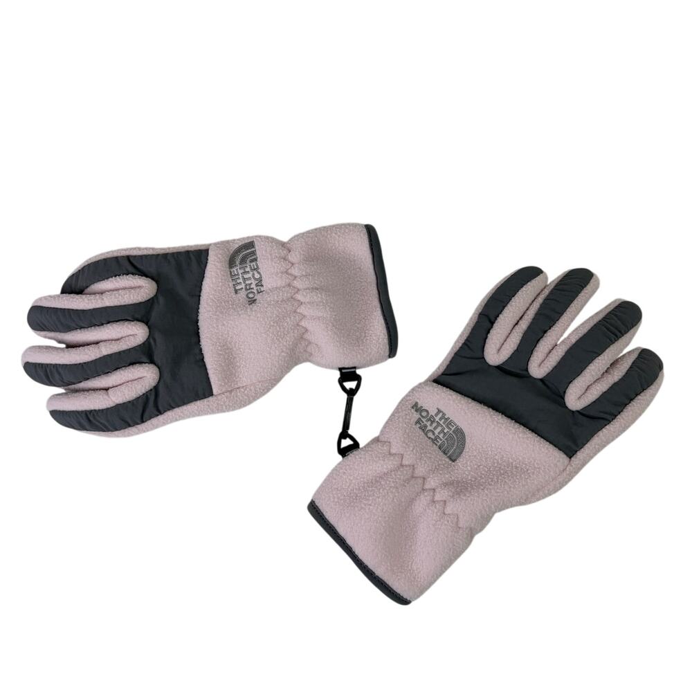 The north face women’s pink winter gloves size s, fleece, palm & fingers patch